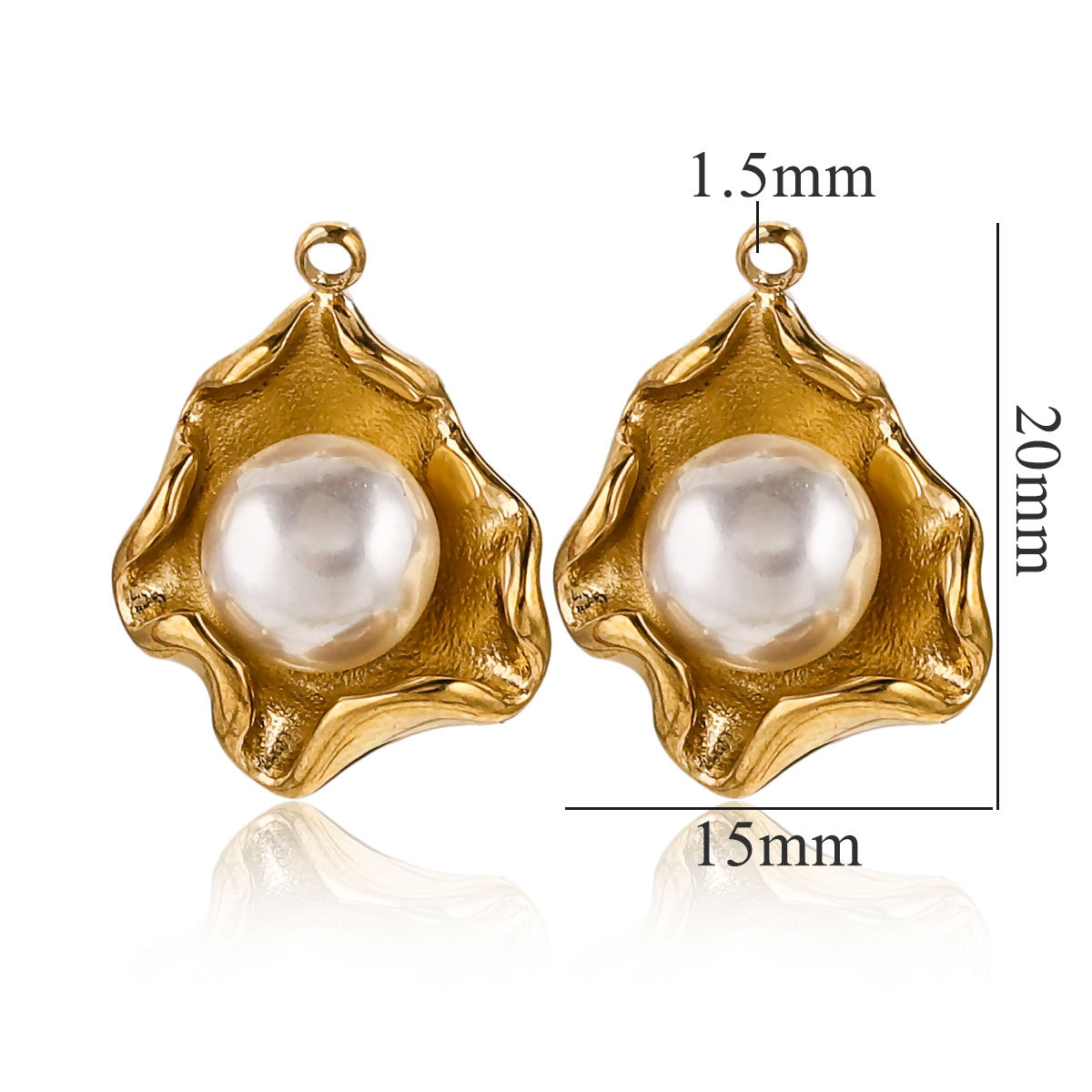 1 Piece Niche Retro Style Irregularity Shape Stainless Steel  Gold Color Women's Pendant h5 